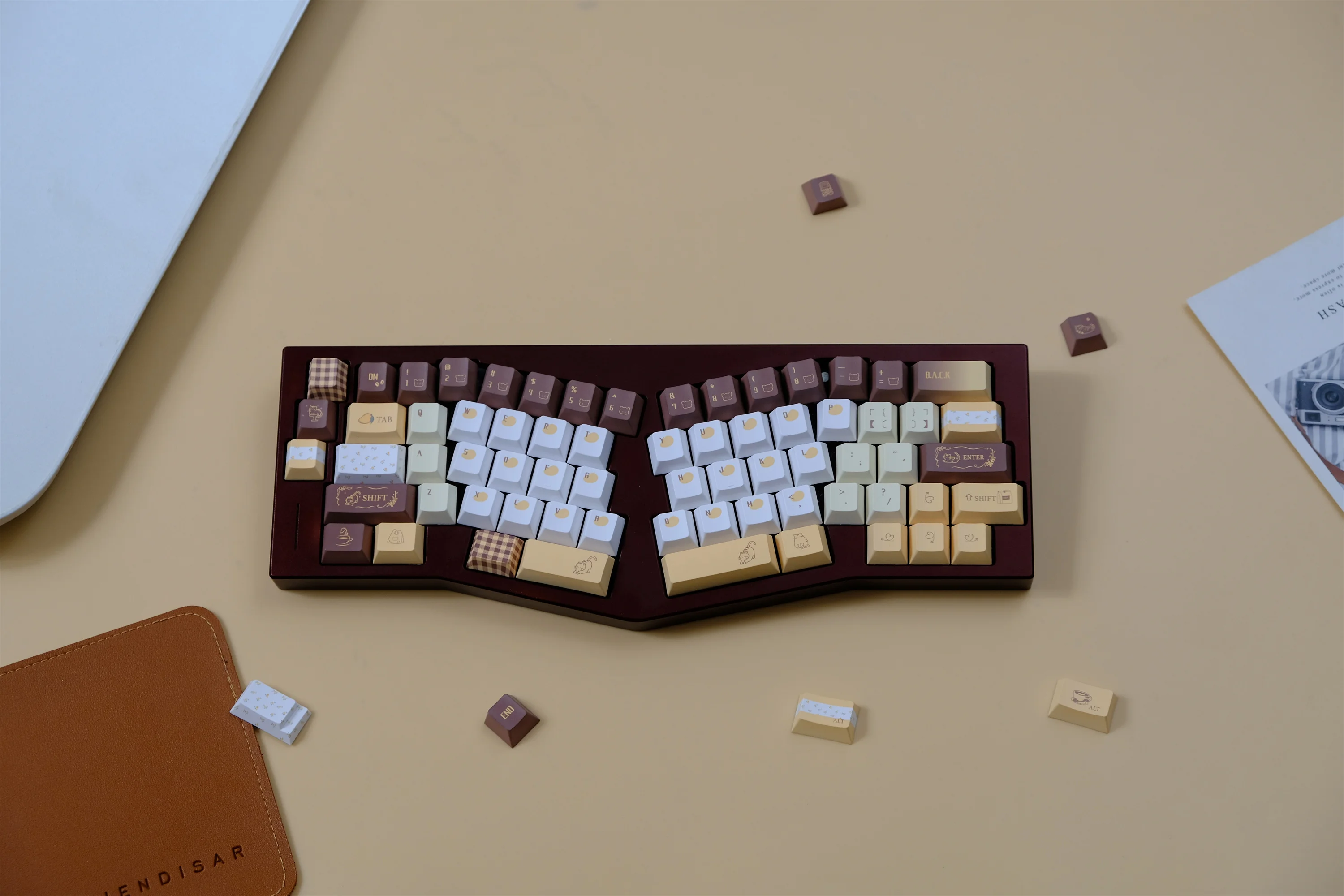 Teclas Mango Latte, 144 teclas, Material PBT, perfil de cereza, DYE-SUB, Wooting personalizado para teclado mecánico CHERRY MX Switch