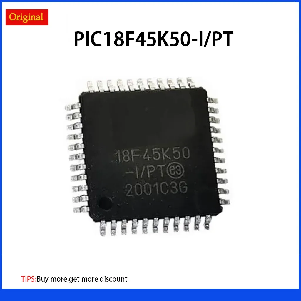 Microcontroladores-MCU de 8 bits, 1/5 piezas, PT, TQFP44, PIC18F45K50, 32 KB, Flash RAM, 48 MHz, Int RAM