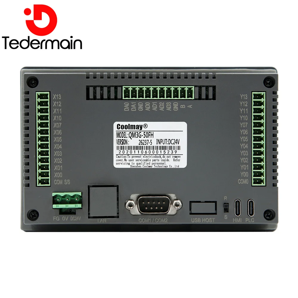 Coolmay-controlador lógico programable HMI PLC de 5 pulgadas, con Panel táctil, Monitor Industrial QM3G-50FH-24MT/R, analógico opcional - imagen 3