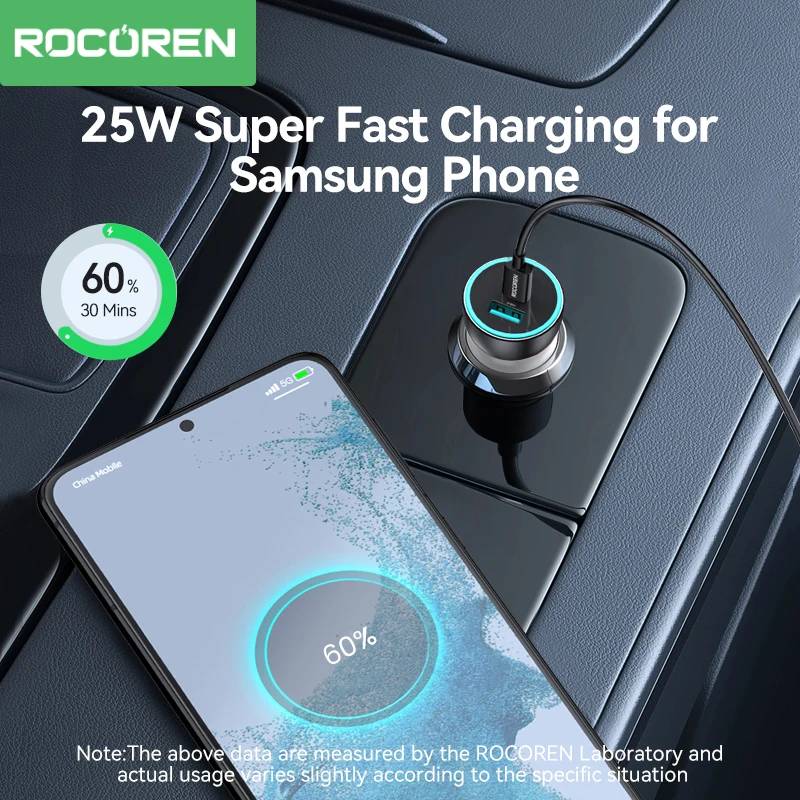 Rocoren-cargador multipuerto para asiento trasero de coche, adaptador de corriente de carga rápida USB tipo C, 105W, 6 en 1, para iPhone, Samsung y Xiaomi - imagen 5