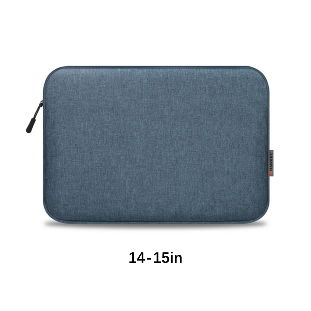 Una caja azul que tiene 14-15 pulgadas