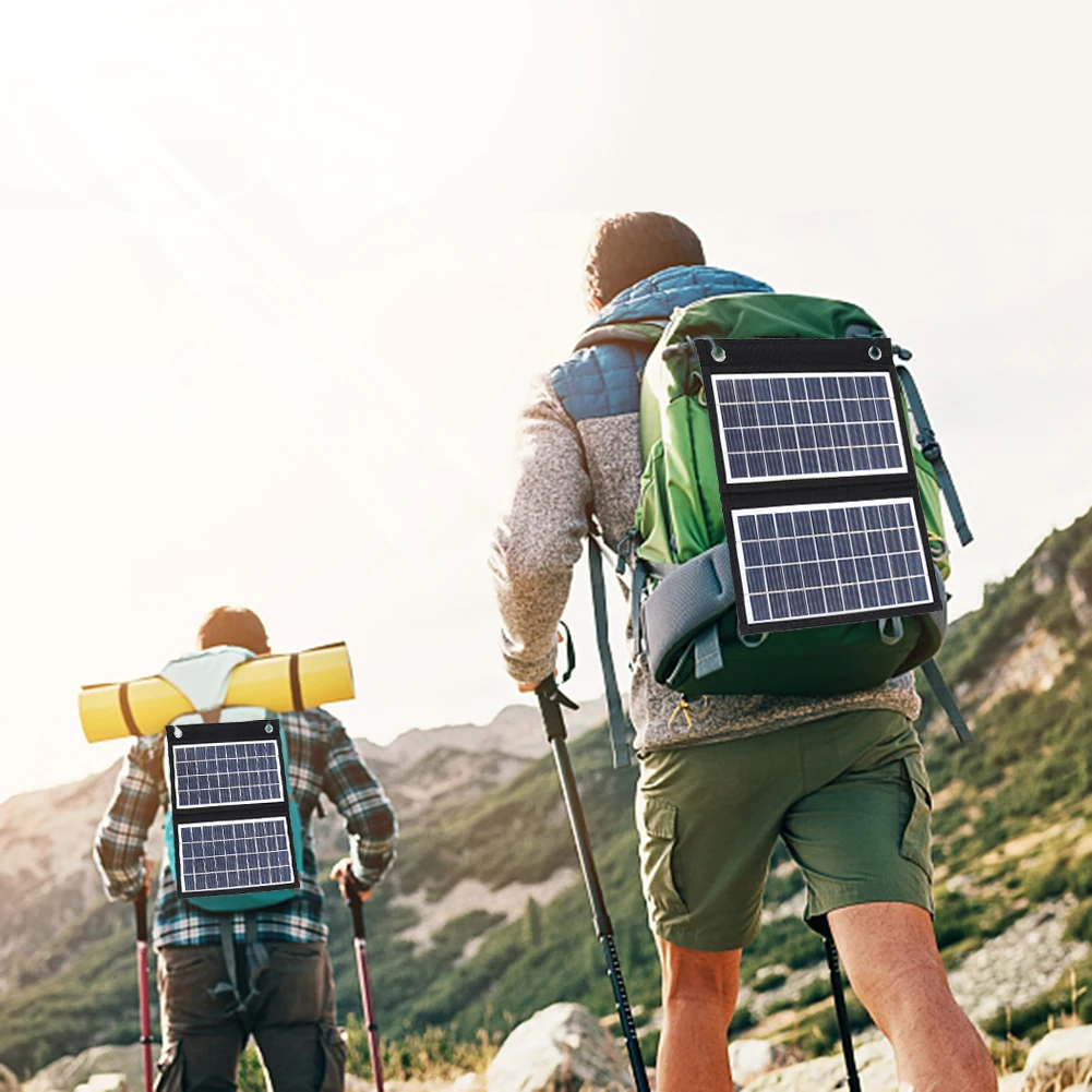 Cargador de Panel Solar USB Dual, paneles solares plegables impermeables para exteriores, a prueba de arañazos con 2 hebillas de 30/40/50W para banco de energía de teléfono - imagen 4