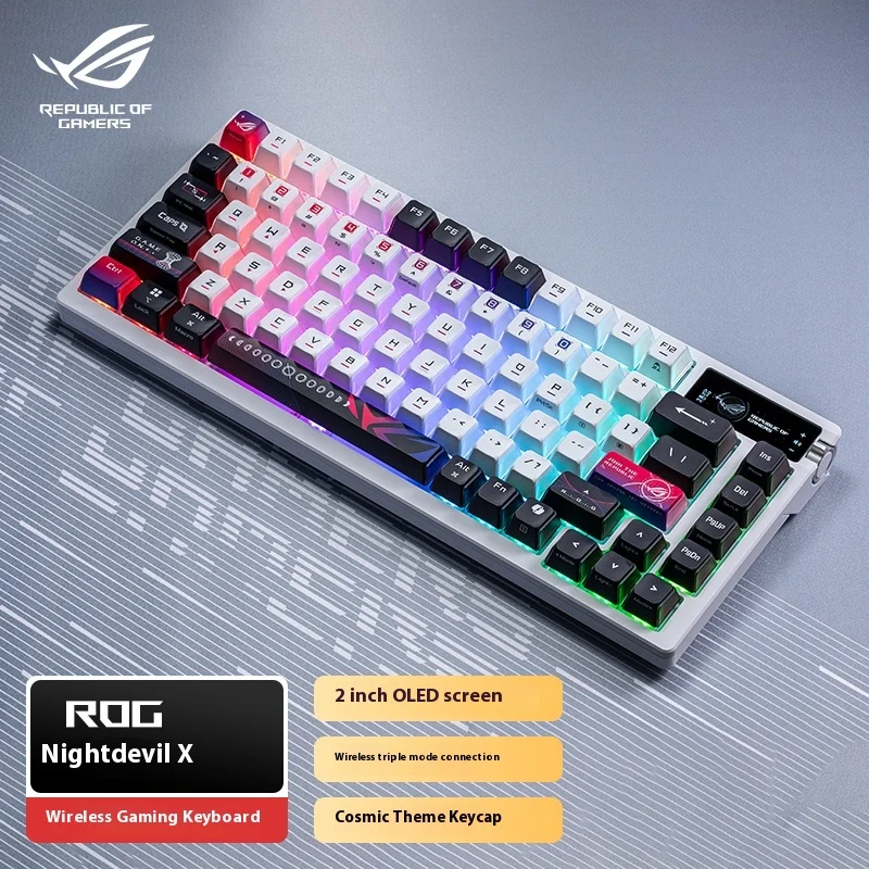 ASUS ROG Nightmare-Teclado mecánico inalámbrico NX, enchufe caliente, personalizado, con cable, Bluetooth, tercer examen simulado PBT - imagen 4