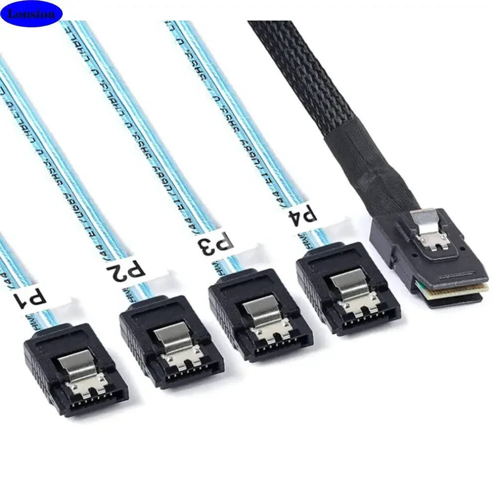 Cable de conexión de servidor SFF8087 a SATA MINI SAS SFF-8087 a Cable de conexión de servidor hembra SATA 7P de 4 puertos - imagen 2