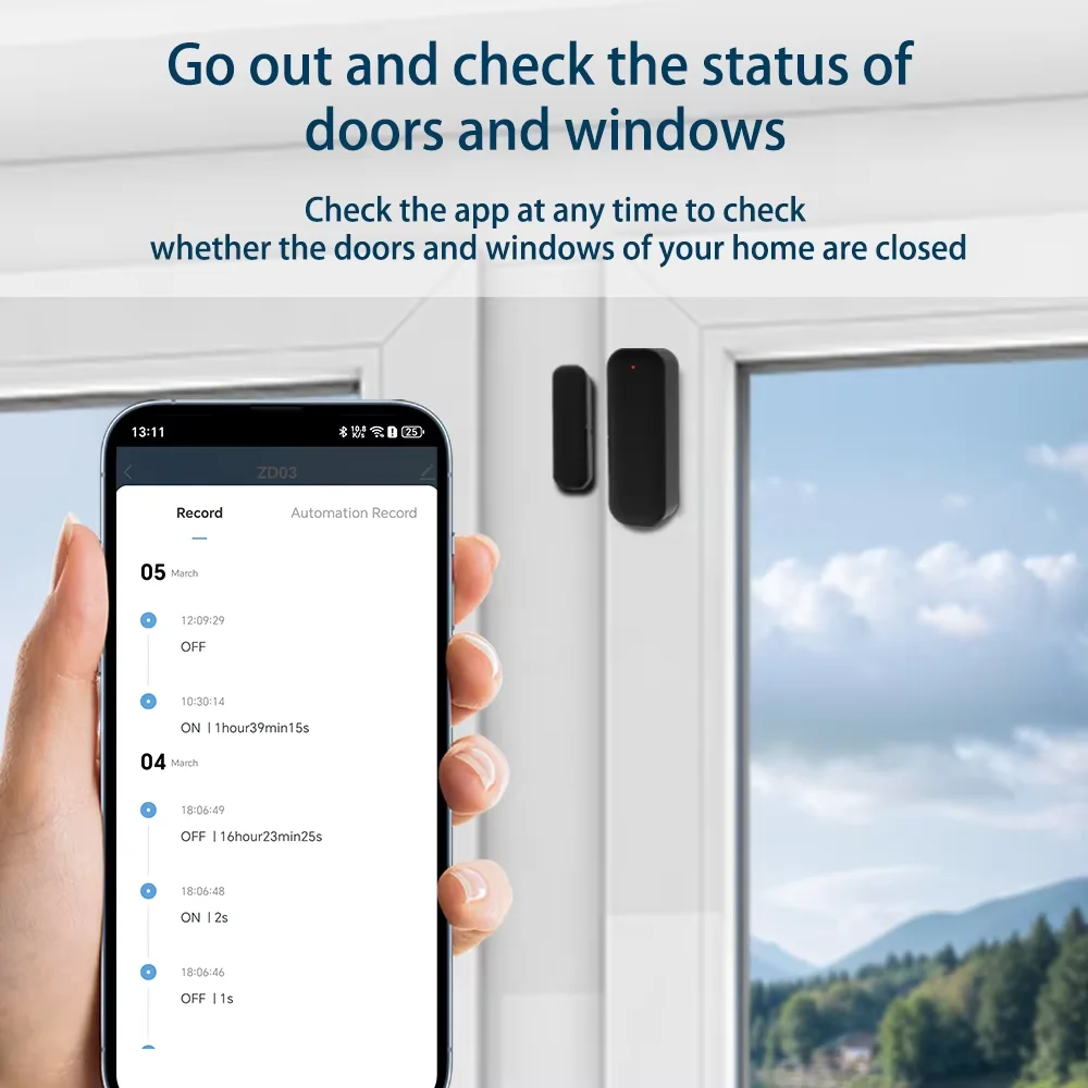 Detector de puerta inalámbrico para hogar inteligente, aplicación Smart Life, Control remoto WiFi Tuya para Alexa, Google Home, Sensor de puerta y ventana - imagen 3