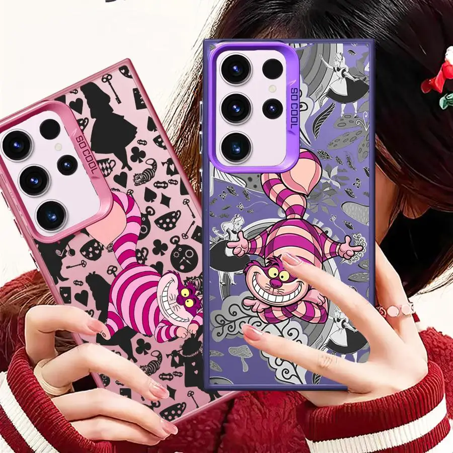 Funda de teléfono Cheshire Cat Alice para Samsung Galaxy S24 Ultra S21 FE S20 FE S20 S25 S23 Ultra S22 Plus, funda suave de lujo - imagen 2