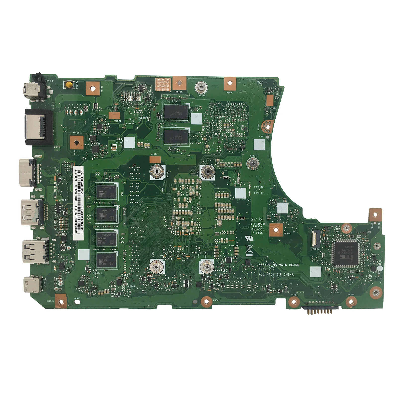 Placa base X556UV para ASUS A556U X556UQ X556URK X556UJ X556UQK X556UF X556U placa base para ordenador portátil I3 I5 I7 GT930M GT940M 930MX 940MX - imagen 3