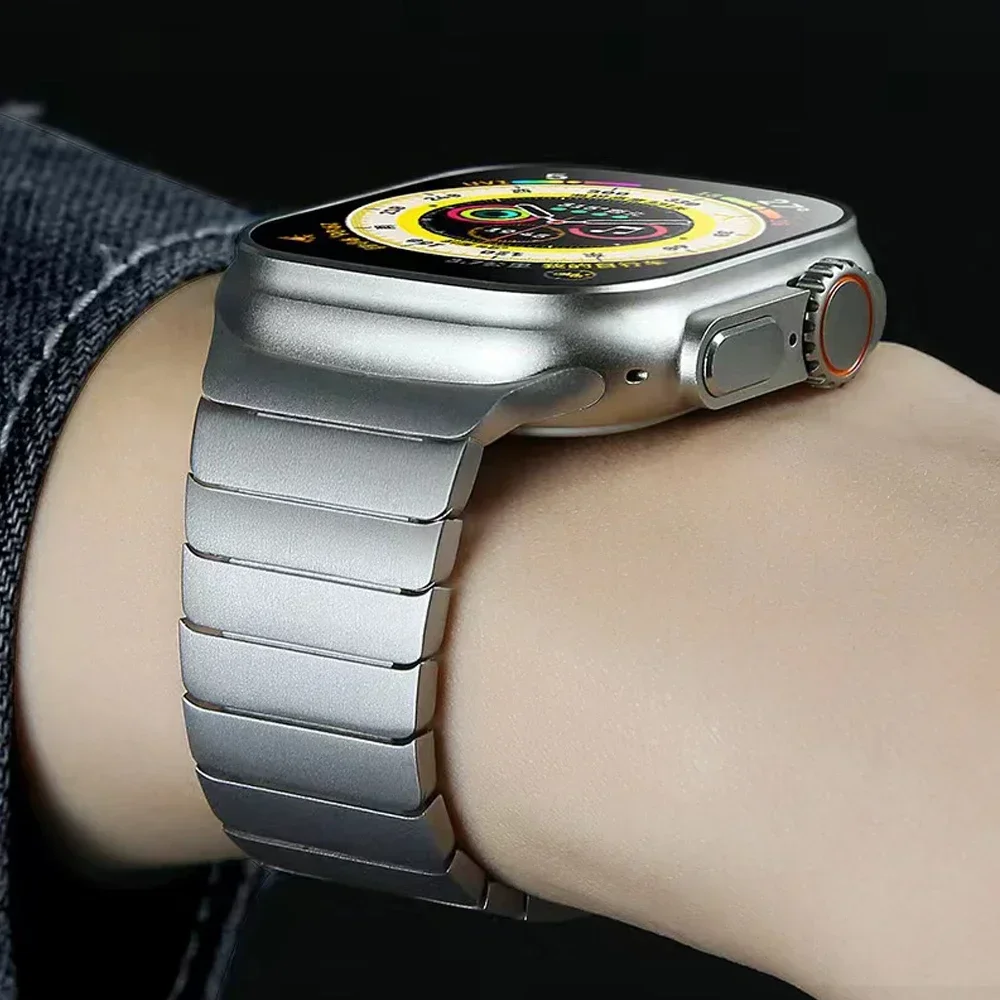 Correa de acero inoxidable para Apple Watch, banda de 44mm, 41mm, IWatch Ultra 49mm, 6 SE, 5, 4, 44mm, 40mm, 3, 42mm, accesorios de pulsera de eslabones - imagen 2