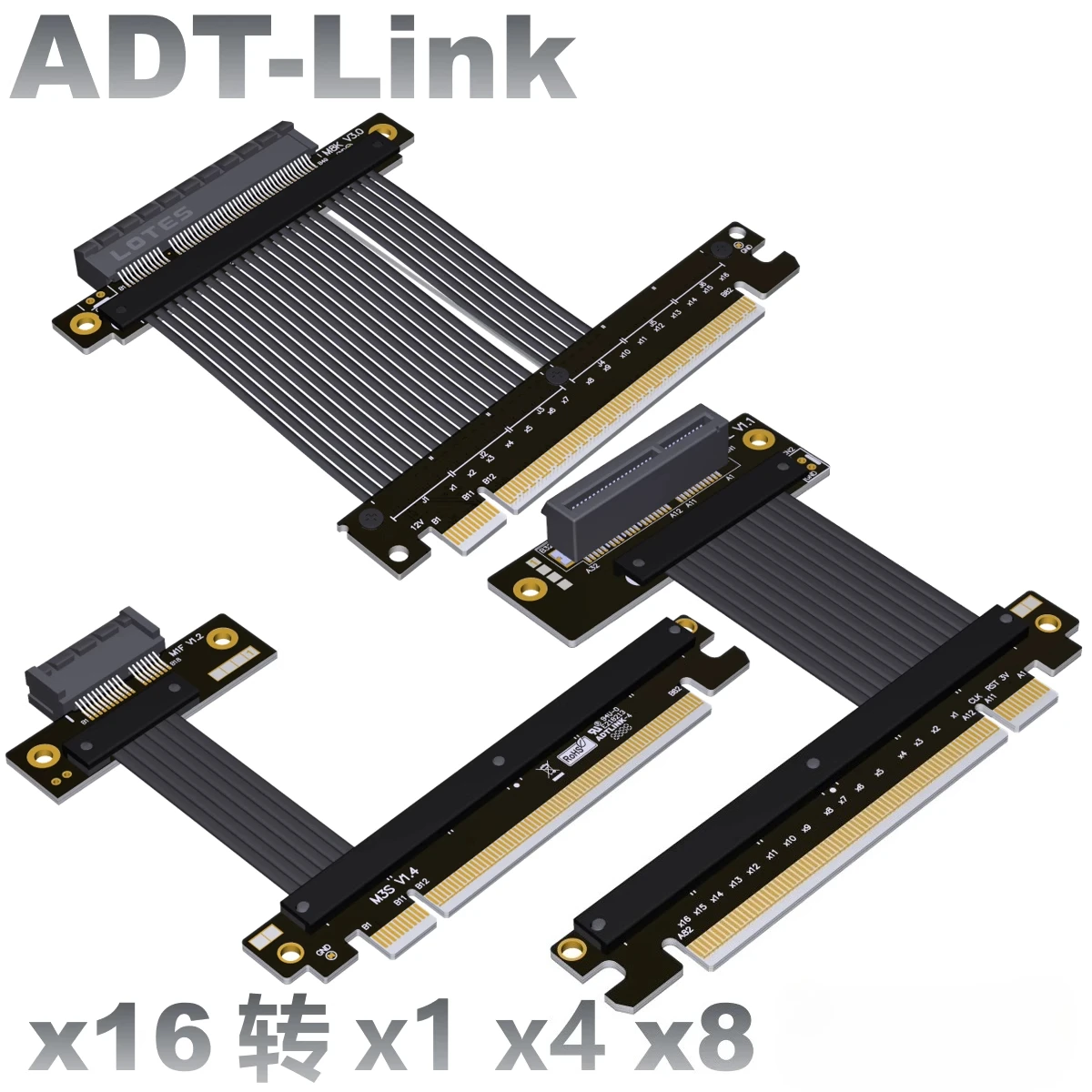 ADT-Link Cable de extensión PCI-Express estándar 4,0 x16 a x1 x4 x8 PCIe 16x a 1X 4X 8X Cable adaptador de ranura GEN4 para tarjeta gráfica - imagen 2