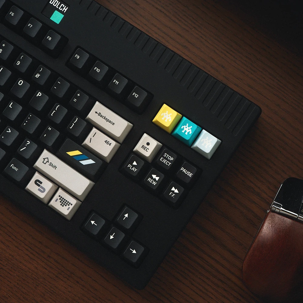 Teclado mecánico personalizado de Metal CNC, tapa de tecla Original de 1,5mm PBT, sublimación, perfil de cereza, sensación sedosa, negro