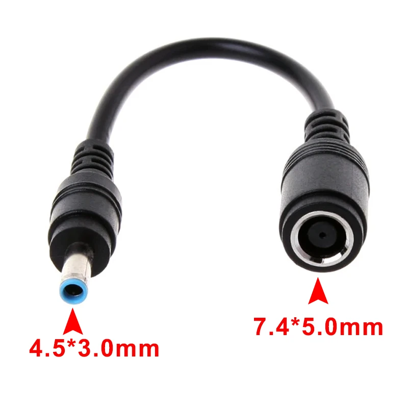7,4 * 5,0 hembra a 4,5 * 3,0 mm macho, 7,4 a 4,5 adecuado para HP Dell adaptador de corriente Línea de conversión Adaptadores de cable de computadora