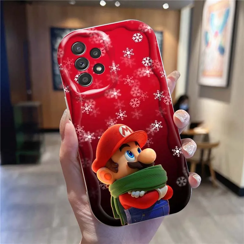 M-Marios Cool noctilucente para Samsung A73 A72 A71 A56 A55 A54 A53 A52 A51 A32 A36 A26 A25 A13 A14 5G funda de teléfono de aceite ondulado - imagen 5