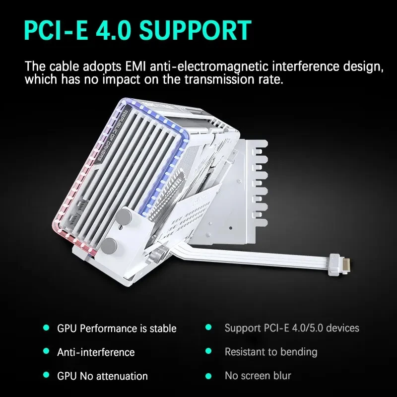 PHANTEKS-kit de soporte para tarjetas de vídeo GPUKT 4,0, soporte giratorio ARGB con cable adaptador de tarjeta gráfica PCIe 4,0, 220mm, compatible con 40 series GPU - imagen 3