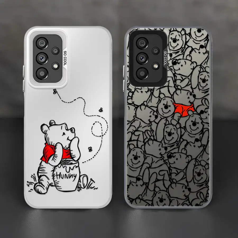 Funda de teléfono para Samsung Galaxy A72 A52 A53 A55 A51 A56 A71 A54 A35 A73 A26 A36 funda blanda Disney Winnie The Pooh