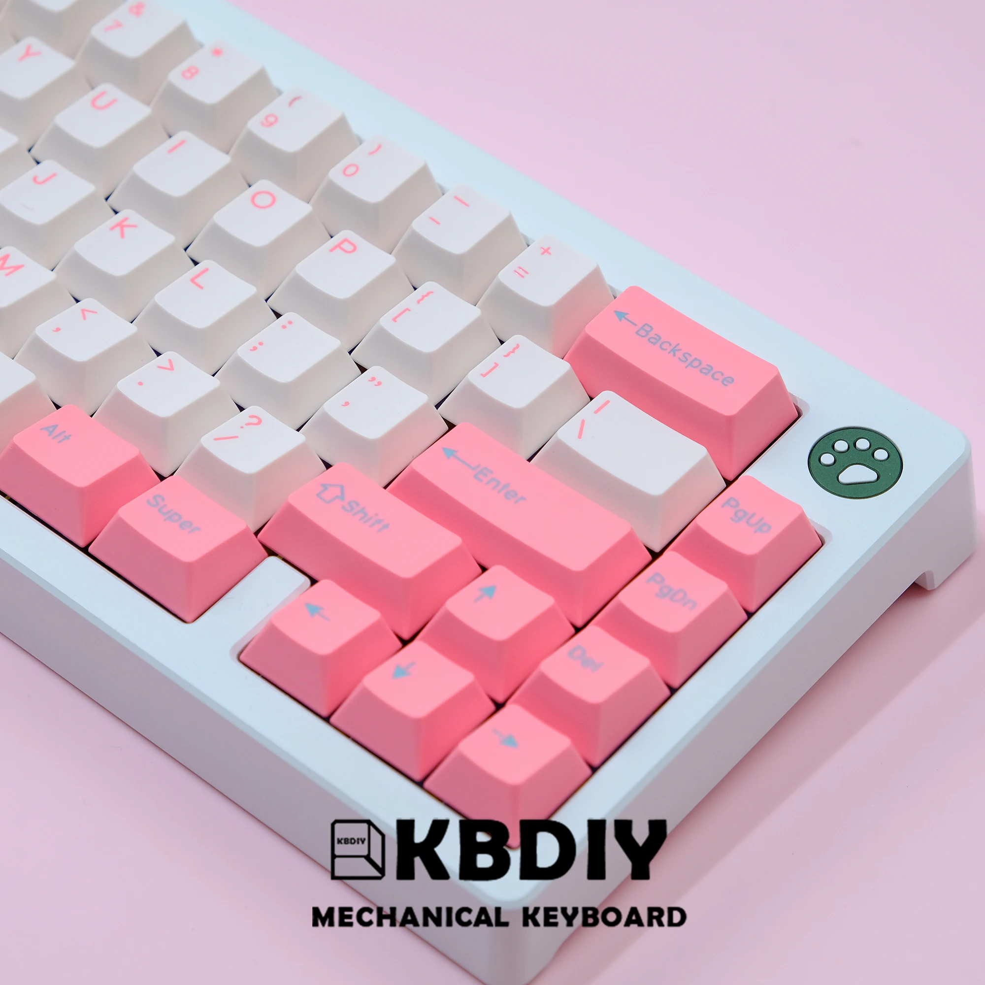 KBDiy-teclas PBT Cherry Profile GMK Valentine para teclado mecánico, teclas rosas de doble disparo, teclas ISO 160 personalizadas para interruptor MX