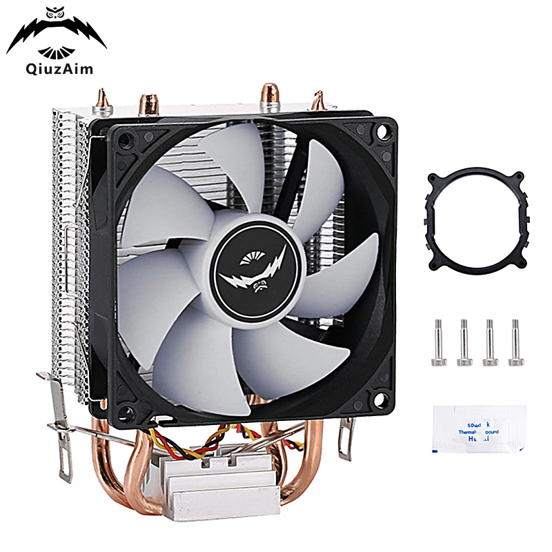 QIUzAim x79 x99 ventilador de refrigeración de CPU 2 tubos de calor ordenador adecuado para instalar LGA2011 e5 2066 2099 AMD disipación de calor eficiente - imagen 2