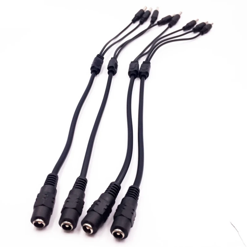 1 hembra a 2 macho 1/2/5 Uds divisor 5,5*2,1mm Cable conector de clavija 12V DC adaptador de alimentación suministro para CCTV lámpara de tira Led C5 - imagen 5