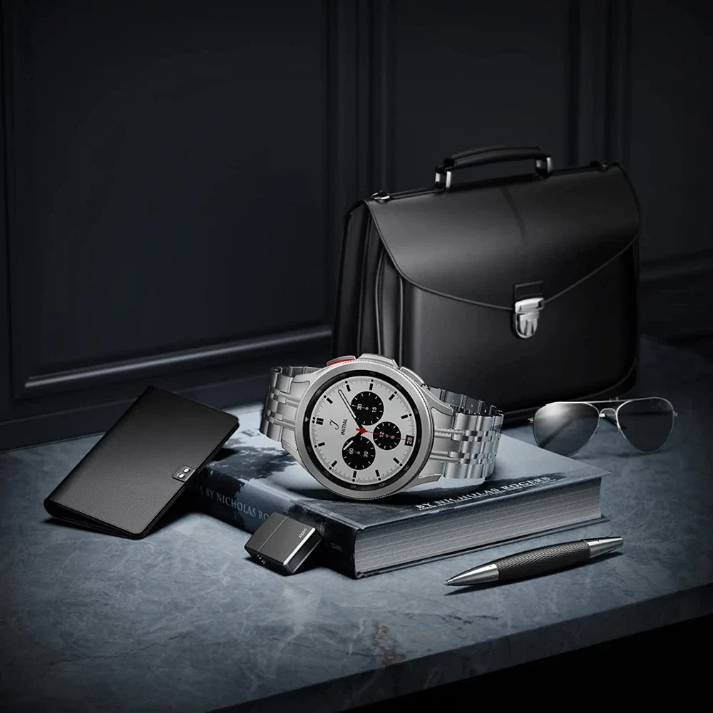 Correa de acero inoxidable sin huecos para Samsung Galaxy Watch 6, 7, 4, 44mm, 40mm/6 4, Classic, 46mm, 42mm/Watch 5Pro, pulsera de Metal de 45mm - imagen 4