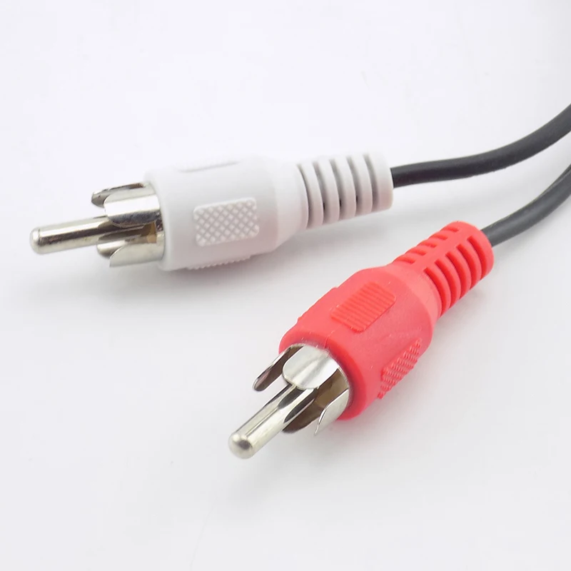 Adaptador convertidor divisor de Cable RCA hembra a 2 macho de 3,5mm Cable de extensión de Audio auxiliar Cable Y para línea de conversión de ordenador portátil A7 - imagen 4