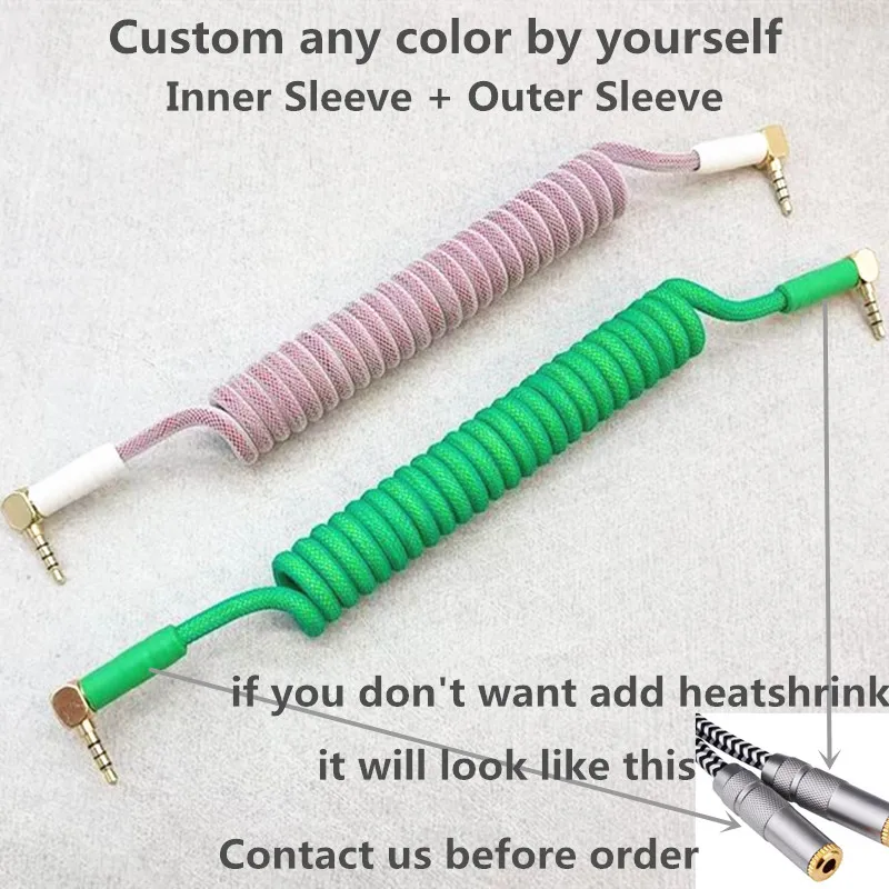 Cable en espiral de 90 grados TRRS a TRRS de 3,5mm para teclado dividido RODE Sc7 de VIDEOMIC Go, Cable de Audio Micro tipo micrófonos - imagen 5