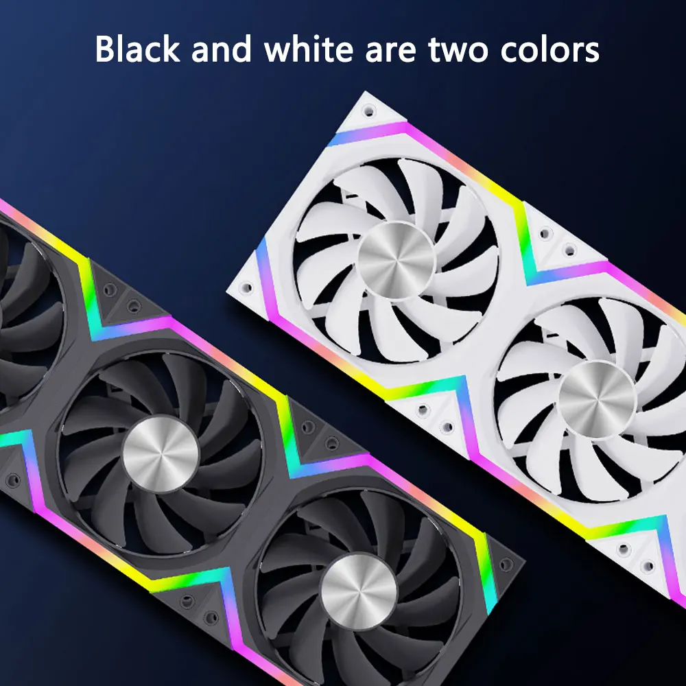 UPSIREN W-ZF120 ventilador enfriador de chasis de empalme inalámbrico, ventilador de refrigeración de CPU 3 en 1 ARGB 120x120x25mm, sincronización de placa base PWM/ARGB - imagen 4