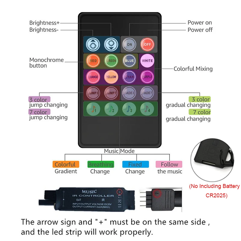 Controlador Rgb USB, controlador Led Rgb de 5V y 4 pines, sincronización de música, controlador de luces Led inteligentes, controlador Rgb que cambia de Color, control remoto de 20 teclas - imagen 3