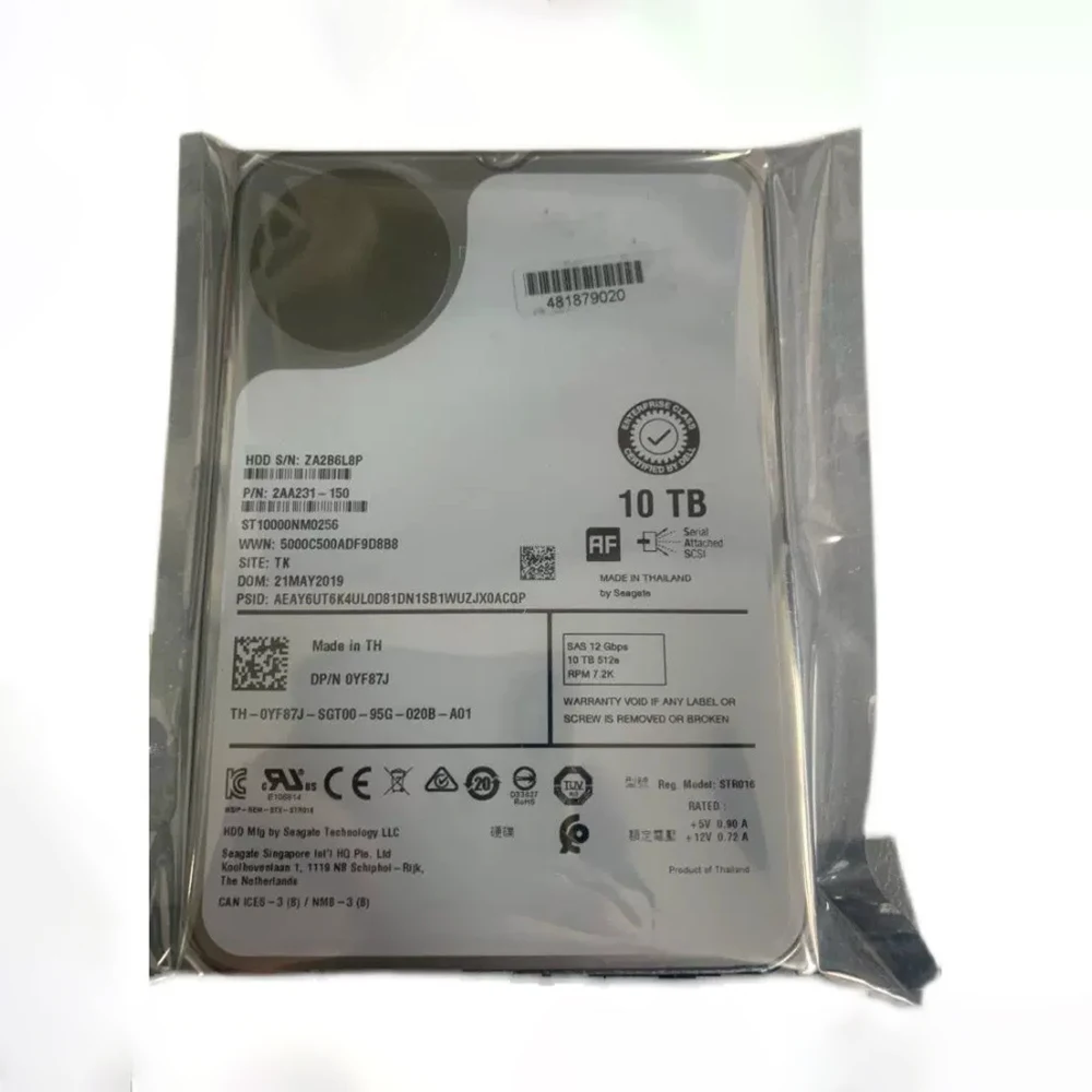 Para disco duro de servidor DELL 10T SAS 12G 3,5 ''HDD YF87J ST10000NM0256 - imagen 3
