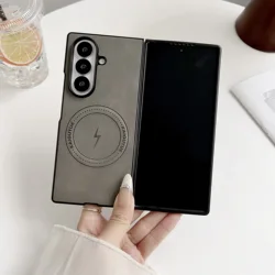 Funda para Samsung Z Fold 7 6 5 4 3 Lightning Nappa patrón de cuero magnético protección de cámara cubierta anticaída para Samsung Z Fold7