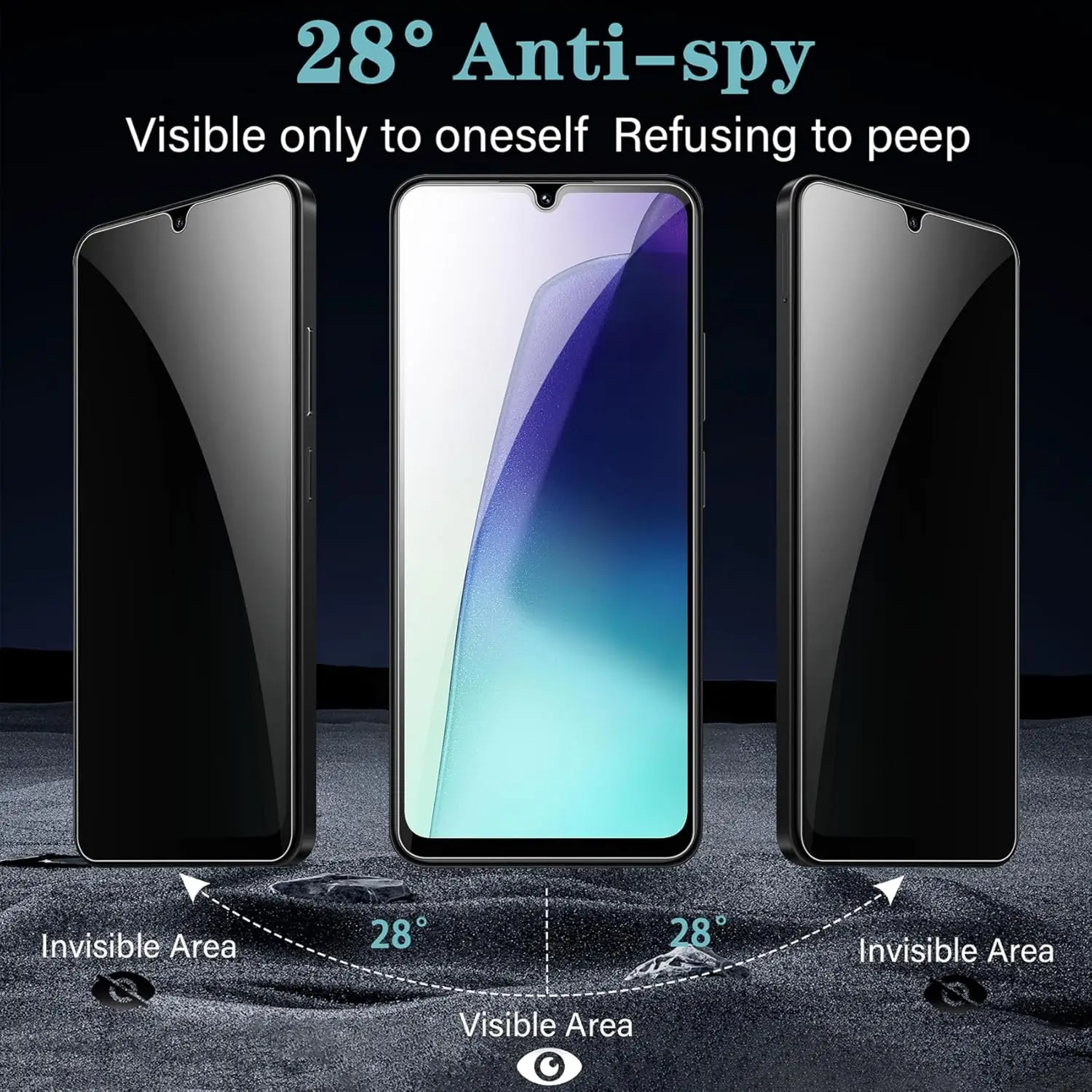 Para Xiaomi Redmi A5 Privacidad Película De Vidrio Templado 2 Piezas Cubierta Completa Transparente Protección Antiespía - imagen 3