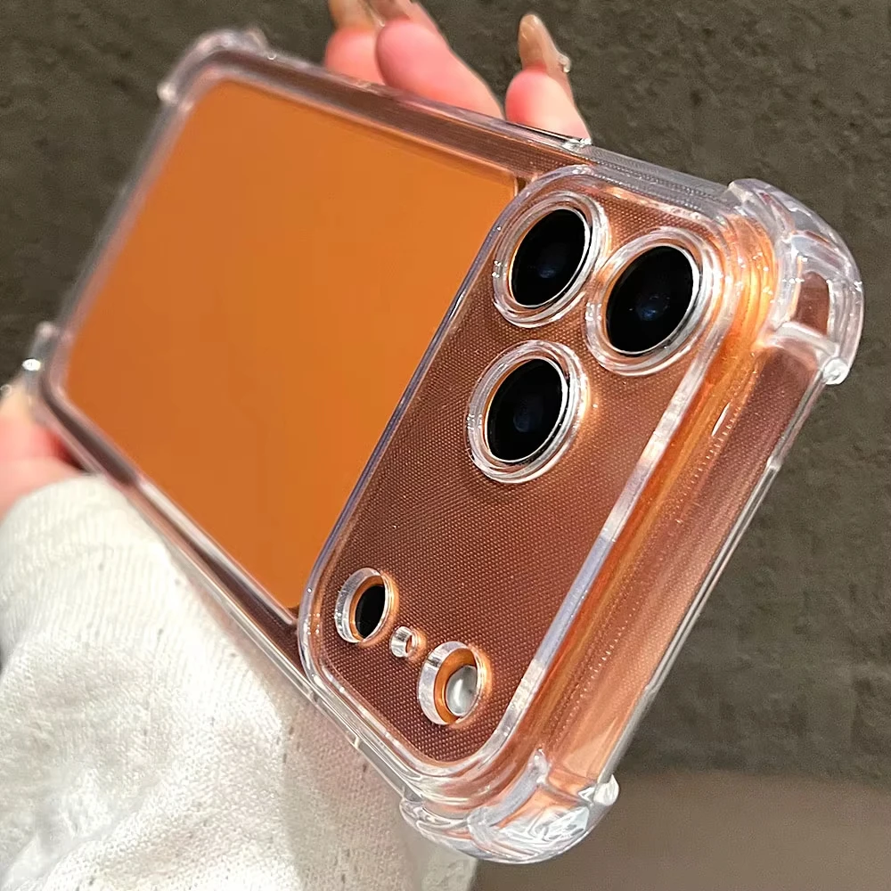 Funda de teléfono de silicona transparente de lujo para iPhone 17 14 Pro 15 13 11 12 16 Pro Max Air suave parachoques transparente a prueba de golpes fundas - imagen 2