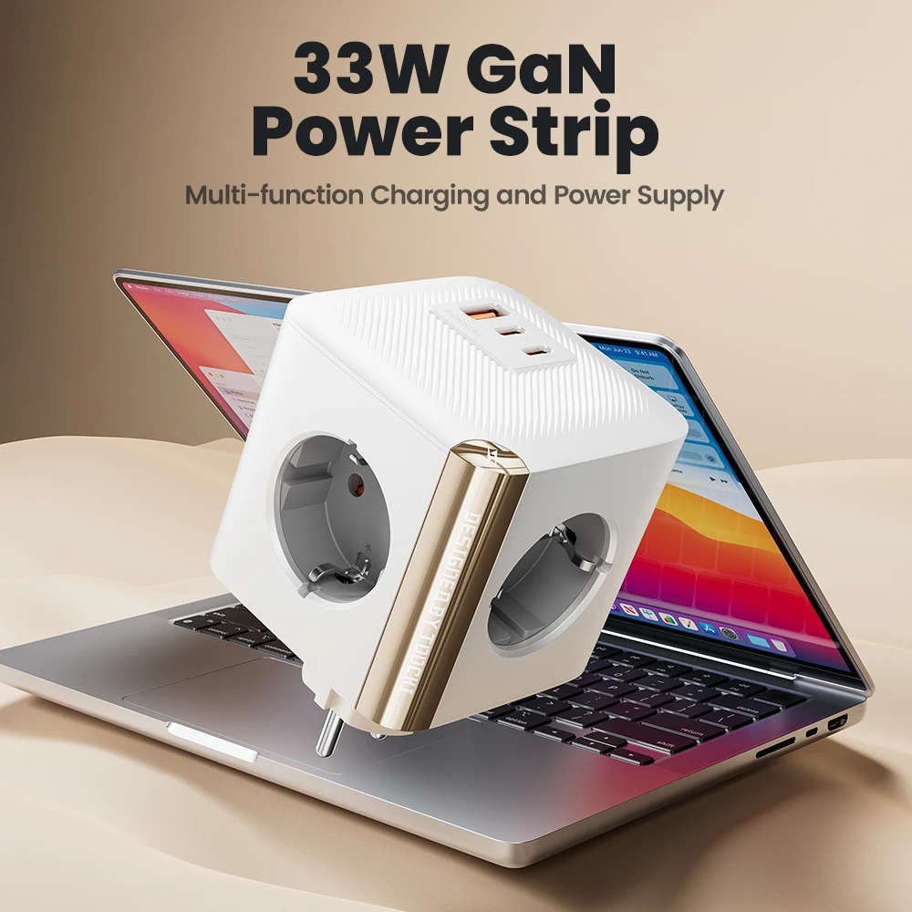 Toocki-cargador GaN PD de 33W, cargador rápido tipo C, toma de pared con tomas de corriente de 4000W CA, soporte de regleta, carga rápida PPS para iPhone - imagen 2