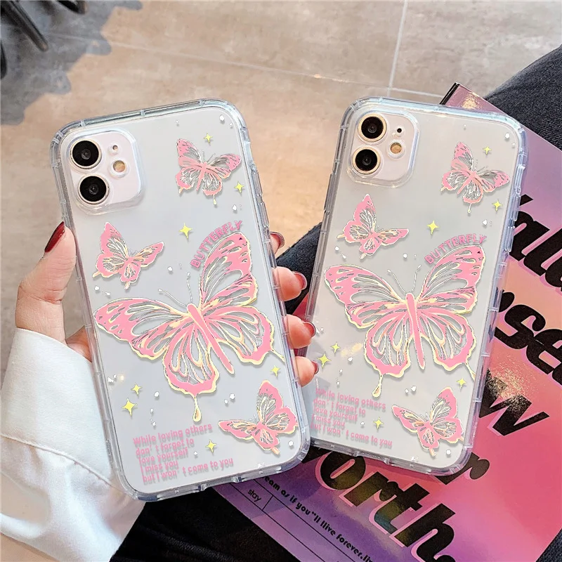 Funda de teléfono con mariposa para Samsung A56 5G Galaxy A55 A54 A36 A16 S25 Ultra S24 S23 Plus A35 A34 A15 A14 A13, Fundas de silicona - imagen 3