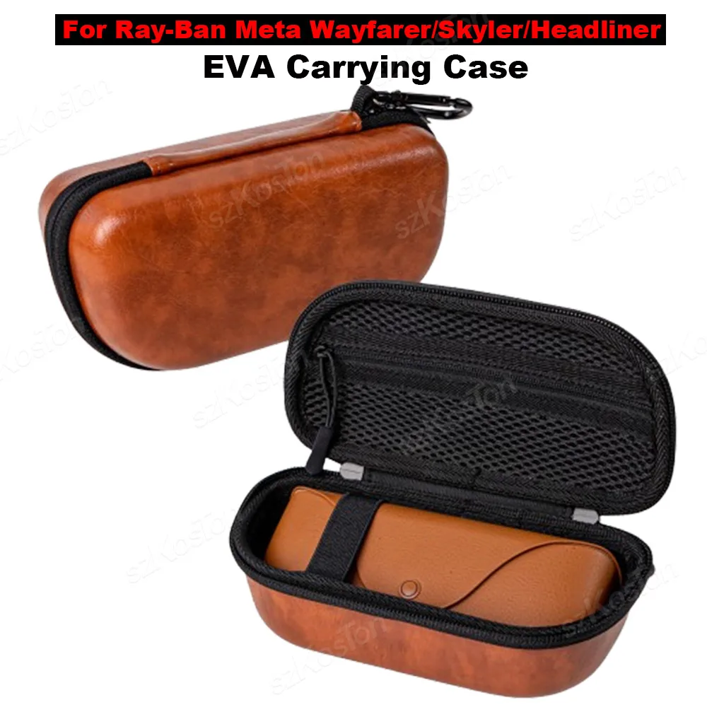 Estuche de transporte duro EVA para gafas inteligentes Ray-Ban Meta Wayfarer/Skyler/Headliner AR, bolsa de almacenamiento protectora impermeable