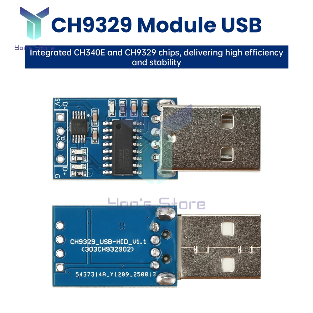 Módulo de teclado y ratón CH9329 USB a HID con Chip CH340E tamaño compacto fácil integración USB 2,0 procesamiento de señal Industrial - imagen 5
