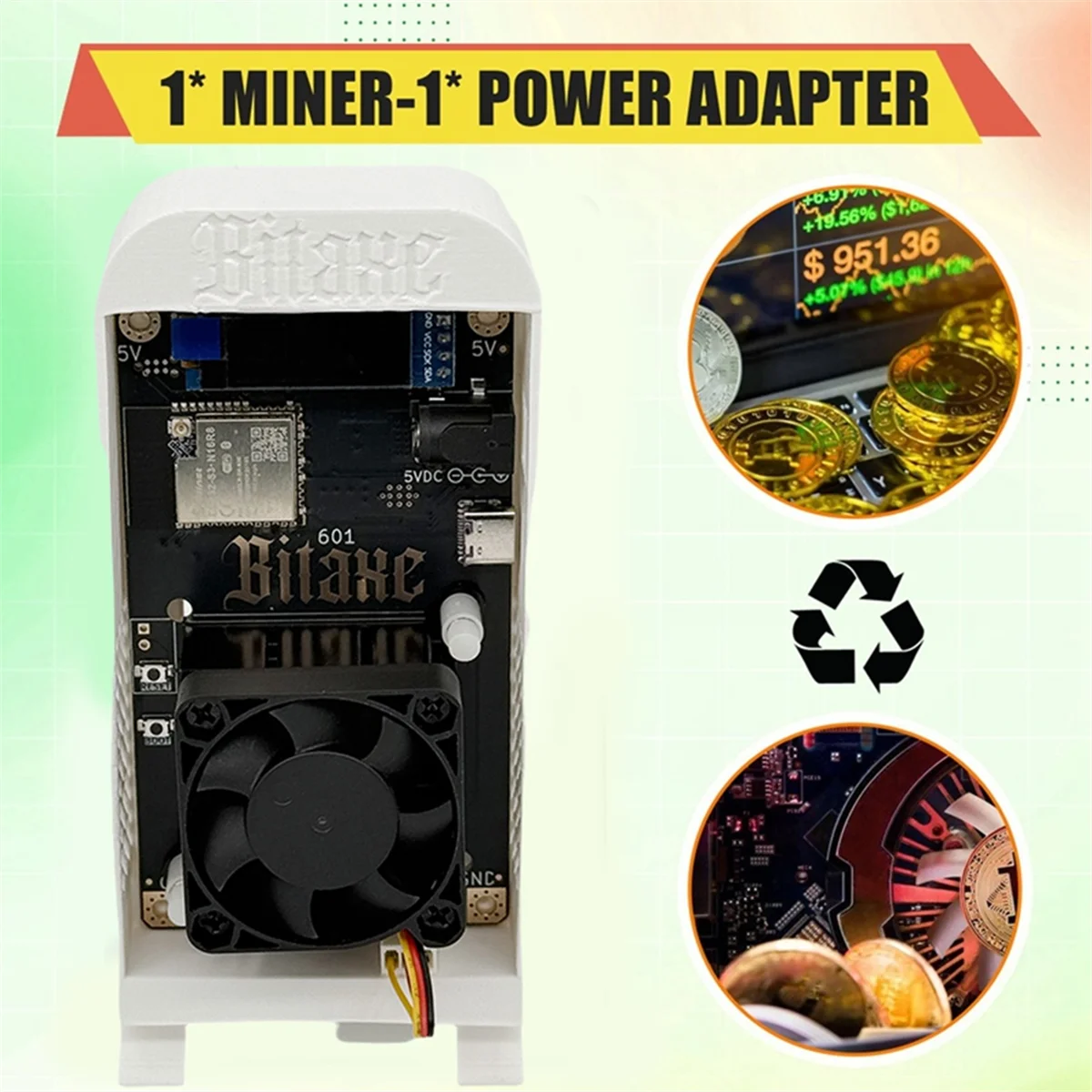 SuperDeals Bitaxe Gamma 601 BTC Solo Lottery Miner 1.2TH/S BM1370 Asic 18-22W Bitcoin Crypto Miner de Antminer S21 Pro enchufe de la UE