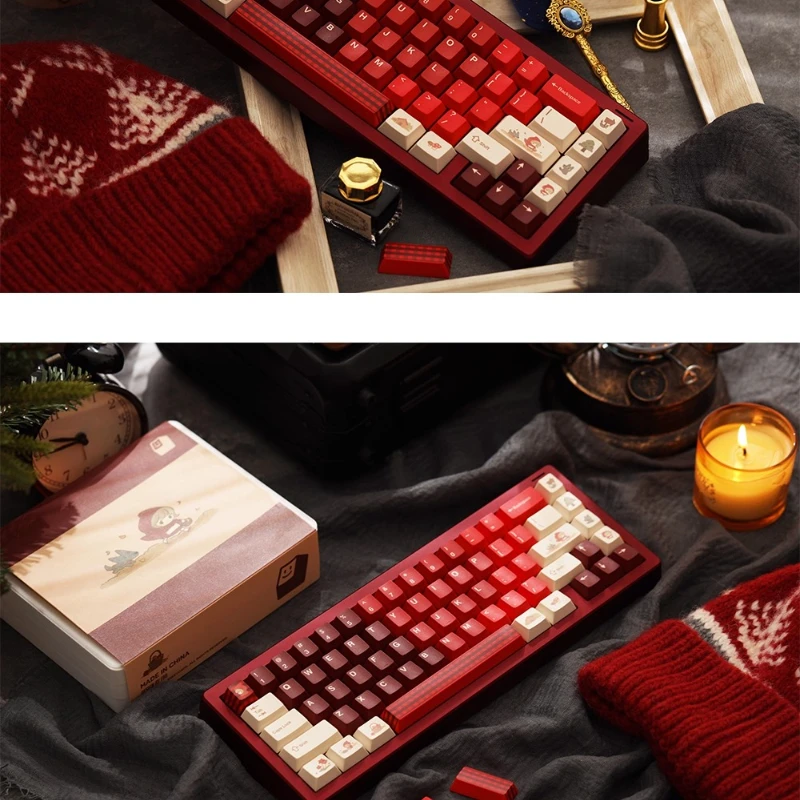 Teclas originales dibujadas a mano, teclas Little Red Riding, sublimación PBT, perfil de cereza, tapa de tecla de punto de Anime de dibujos animados de 1,7mm para jugadores - imagen 2
