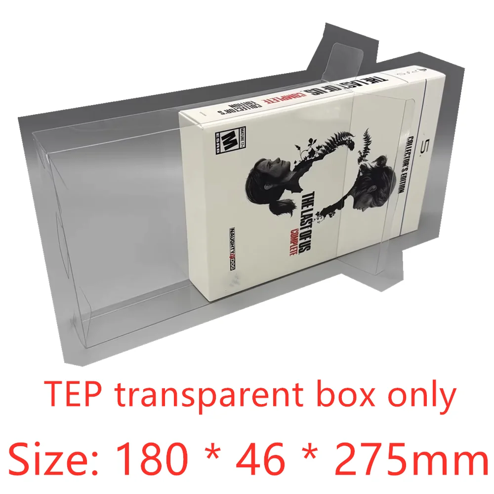 Protector de caja transparente para The Last of Us/Sony PlayStation 5 PS5, cajas de colección, almacenamiento TEP, carcasa de juego, estuche de exposición transparente