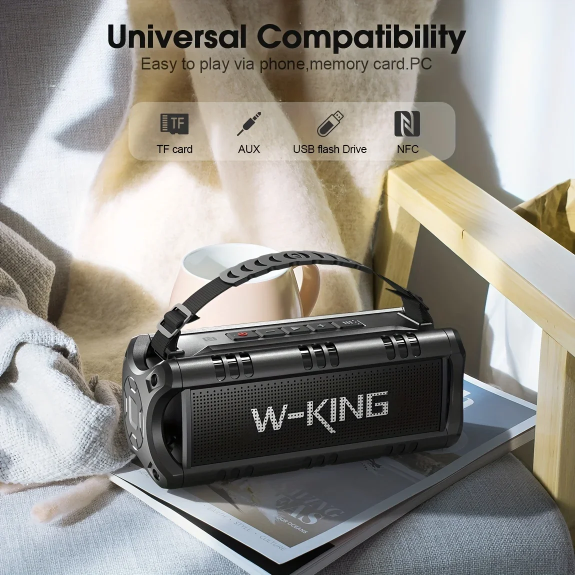 W-King D8mini Altavoz Bluetooth portátil Caja de música de 30 W Batería de 5000 mAh Caja de altavoz impermeable Batería de 24 horas de duración Verde - imagen 2