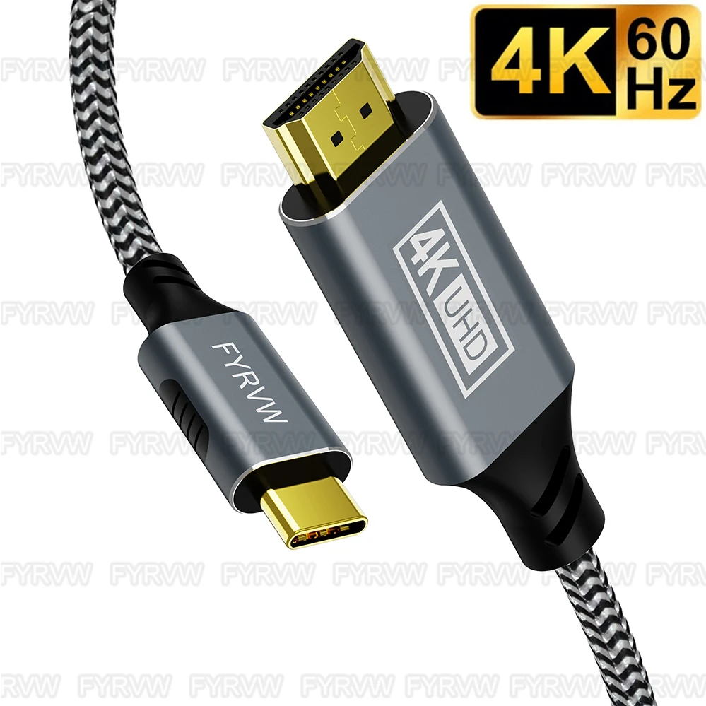 Cable Compatible con USB C a HDMI 4K @ 60Hz 30Hz Cable convertidor USB tipo C a HDTV para iPhone15 Pro MacBook Surface Galaxy S23 Mac