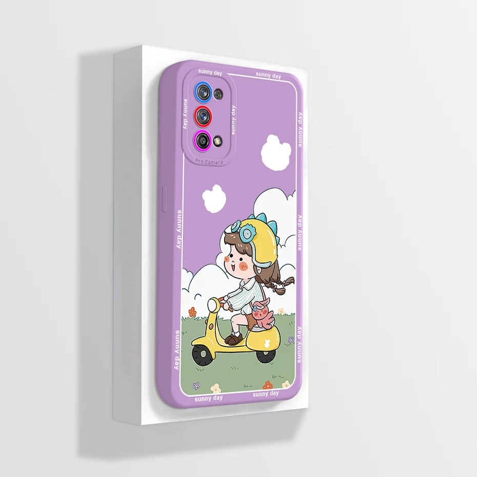 Para Realme 7 Pro funda RMX2170 Fundas de teléfono Panda de silicona líquida para Oppo Realme 7 Pro 4G 7Pro Realme7Pro funda trasera Coque Fundas - imagen 3