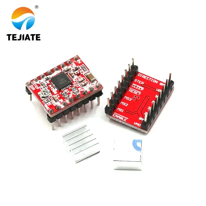 Módulo controlador de Motor paso a paso A4988, accesorios modulares de impresora 3D con aleta de refrigeración, 1 Uds. - imagen 2
