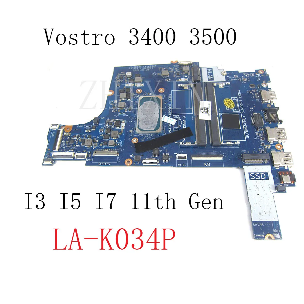 Para Dell Vostro 3400 3500 Inspiron 3501 placa base para ordenador portátil DDR4 con i3-1115G4 i5-1135G7 i7-1165G7 CPU GDI4A LA-K034P prueba completa - imagen 2