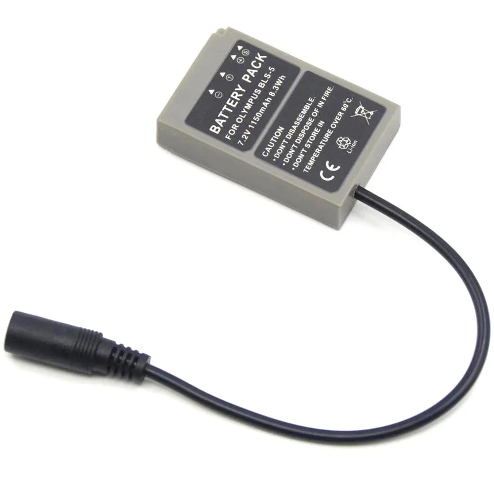 BLS-5 acoplador CC PS-BLS5 batería falsa para cámaras Olympus PEN E-PL7 E-PL5 E-PM2 Stylus 1 1s OM-D E-M10 E-M10 Mark II - imagen 5