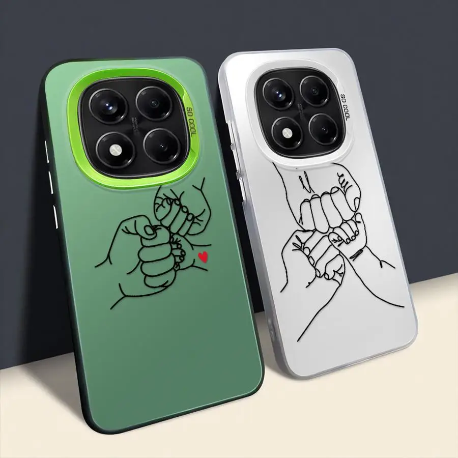 Funda trasera de teléfono para Xiaomi Redmi Note 14 Pro Plus 10Lite 11s 9s 12s 13 12 11 10s una familia tres con líneas - imagen 4