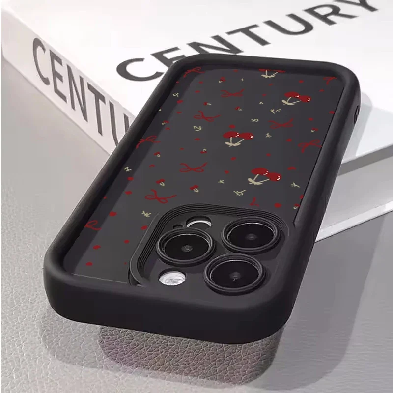 Funda con lazo de cereza roja para Xiaomi MI 14T Pro 13T 12T 13 12 11 Lite 5G NE 15 POCO X7 X3 X5 X6 F5 Pro F3 X5 X4 GT F4 M3 M6 Pro - imagen 3