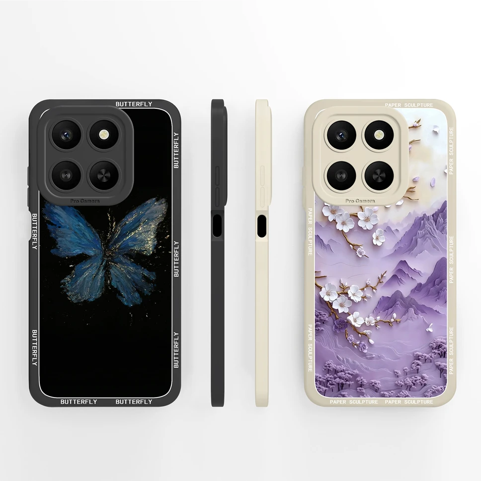 Para Honor X7D X7C X7A X7 4G 5G funda de teléfono Retro mariposa suave silicona líquida cobertura completa Shell para Honor X 7 cubierta anticaída