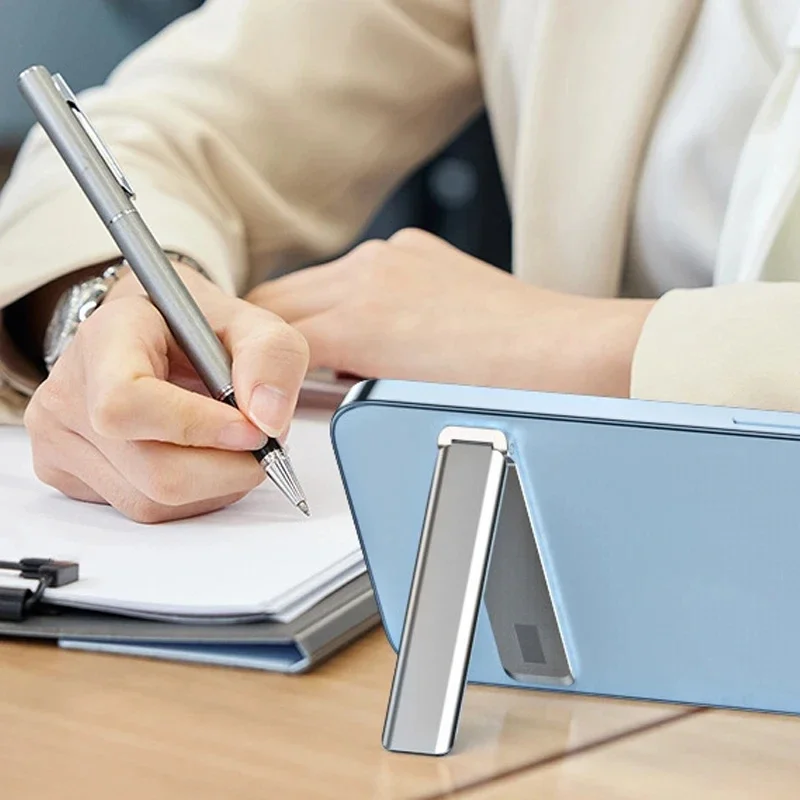 Soporte Universal de Metal magnético fuerte para teléfono móvil, soporte plegable ajustable ultrafino para teléfono, soporte de escritorio, 1-2 uds. - imagen 4