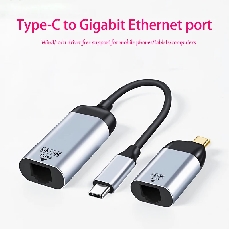Adaptador convertidor USB tipo C 3,1 RJ45 LAN Ethernet USBC a 100/1000M Gigabit enchufe de red cable externo para MacBook Win 7/8/10
