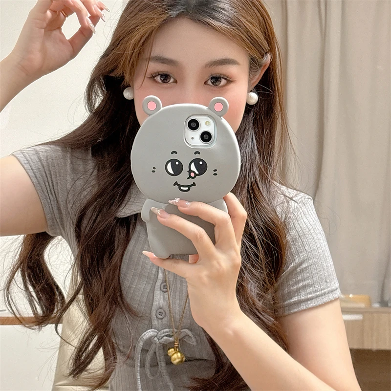 Funda de silicona con ratón de dibujos animados para IPhone 16, 15, 14, 13, Pro Max Plus, 16Pro, 15Pro, IPhone16, ProMax, Animal bonito, accesorios de cubierta Kawaii - imagen 3