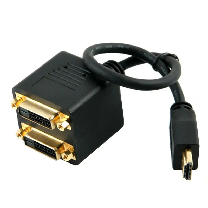 25 cm HDMI Compatible con DVI Y-Line Twin Line HDMI Compatible Macho a Dos DVI 24+1 Hembra Cables de Vídeo de Alta definición - imagen 3